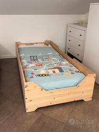 Letto singolo basso montessori in legno