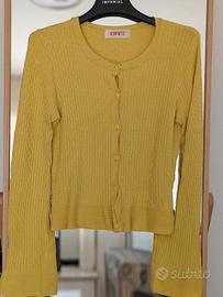 Cardigan a costine giallo vivace Kontatto