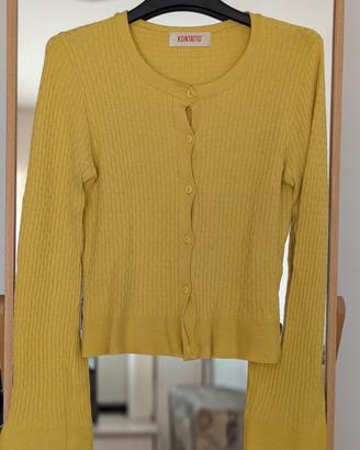 Cardigan a costine giallo vivace Kontatto