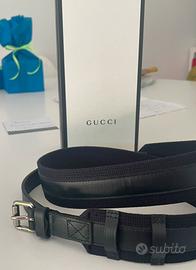 Gucci cintura tela e pelle