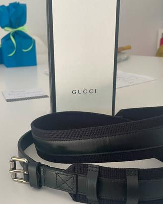 Gucci cintura tela e pelle
