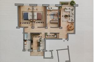 Appartamento 4 camere singole grandi