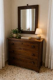 Cassettiera artigianale con specchio anni