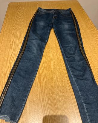 Jeans elasticizzati skinny con banda laterale - S