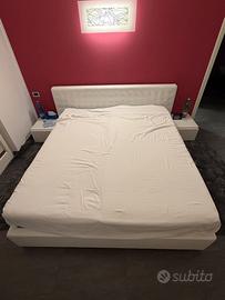 LETTO MATRIMONIALE IN PELLE CON CONTENITORE