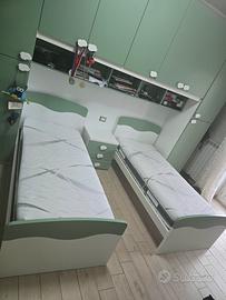 2 strutture letto singolo + Materassi 