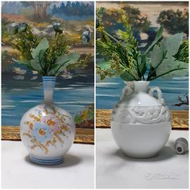 Vaso ceramica bianca e Caltagirone 