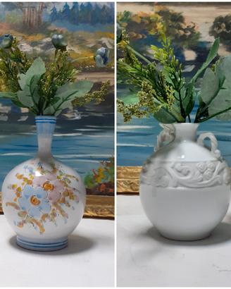 Vaso ceramica bianca e Caltagirone 