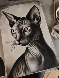 Quadro Sphinx dipinto a mano