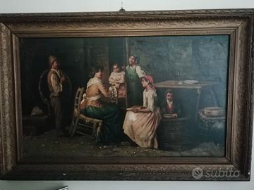 Antico dipinto scuola napoletana XIX da museo