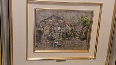 Quadro argento "Roma Sparita - Via Giulia"