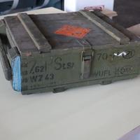 CASSA MILITARE BAULE IN LEGNO ESERCITO