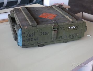 CASSA MILITARE BAULE IN LEGNO ESERCITO