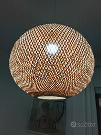 Lampadario in rattan