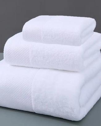SET 3 PEZZI ASCIUGAMANI 100% COTONE