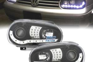 FARI VOLKSWAGEN VW GOLF 4 LUCE DIURNA LED FONDO NE