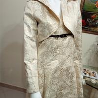 Abito e bolero broccato oro/beige taglia 40 italia