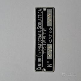 Targa Vintage Centro Cinematografia Trieste