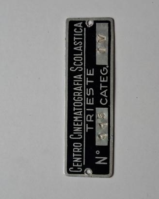 Targa Vintage Centro Cinematografia Trieste