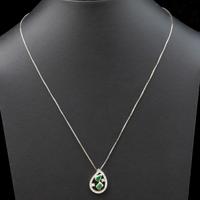 COLLANA GOCCIA ORO 18KT PENDENTE SMERALDI DIAMANTI