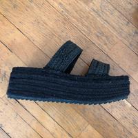 Sabot con plateau neri in corda 37·Ottime·Pull & B