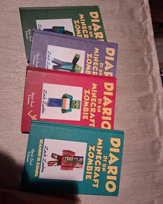 quattro libri diario di un Minecraft zombie