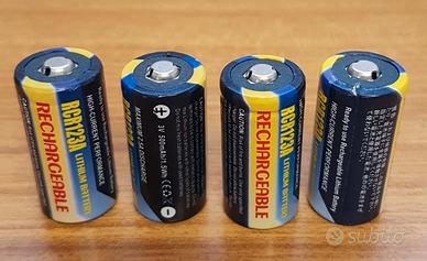 Batterie 3V 500mAh/1,5Wh CR123 Litio Ricaricabili