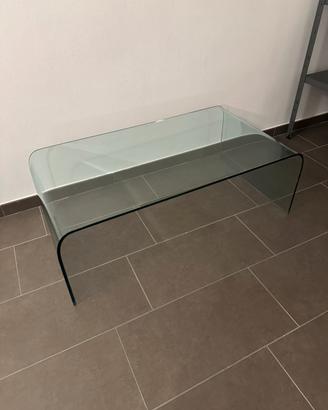 Tavolino in vetro curvo