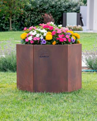 Fioriera esagonale in Corten artigianale su misura