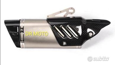 SCARICO silver satinato PROTEZIONE fibra CARBONIO