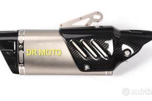 SCARICO silver satinato PROTEZIONE fibra CARBONIO