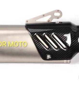 SCARICO silver satinato PROTEZIONE fibra CARBONIO