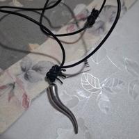 collana Fibo Steel  caucciù e corno in acciaio c