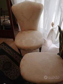 Poltroncina e sgabellino anni 50 