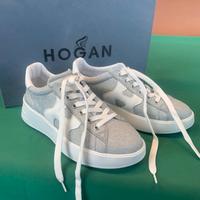 Scarpe Hogan modello Rebel argento bianco