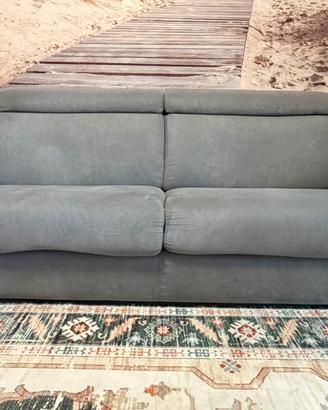Divano 4P con letto e pouf - tessuto microfibra