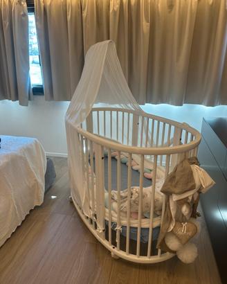 STOKKE SLEEPI MINI - culla ovale bianca completa