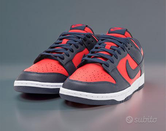 Nike Dunk Low rosso blu Originali Nuove Taglia 40