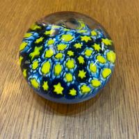 Fermacarte Murano giallo e blu