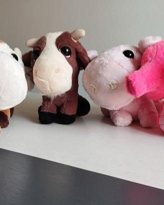 Sei peluche animali vari