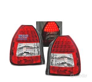 FANALI PER HONDA CIVIC 3P 95-01 LED ROSSO CRISTALL