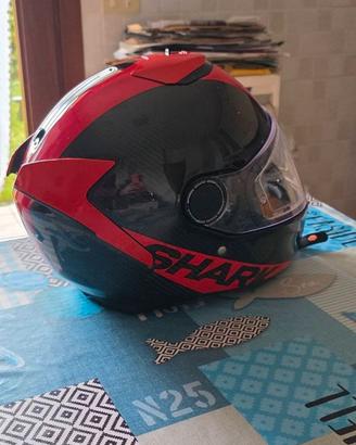 Giacca da moto+paraschiena+casco shark carbon tg S