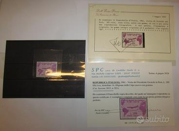 REPUBBLICA 1961 GRONCHI ROSA 205 LIRE due certific