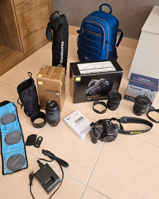 Nikon D7200 (5557 scatti) kit fotografico completo