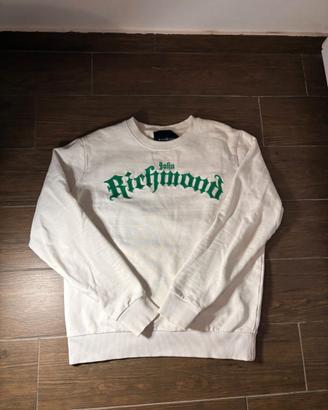Felpa John Richmond Girocollo Bianca Verde Taglia