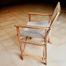 Sedia da regista pieghevole in legno