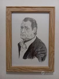 Ritratto di Alberto sordi, interamente a matita