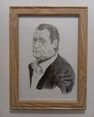 Ritratto di Alberto sordi, interamente a matita