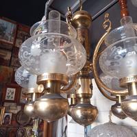 lampadario ottone cinque luci