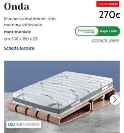 Materasso 190x160 in memory foam